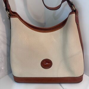 Dooney & Bourke Tan and Cream Leather Shoulder Bag